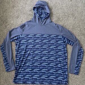 Johnny-O Braden Camo Performance Hoodie, Blue, Moisture Wicking, Men’s Large